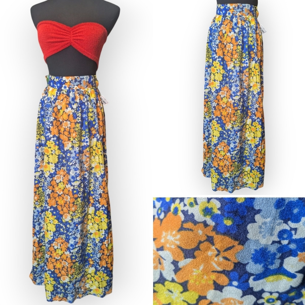 Vintage 60s-70s Flower Power Skirt